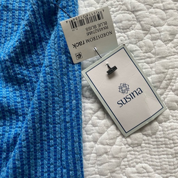 NWT Susina dress blue bliss shoulder pads large - Picture 5 of 5